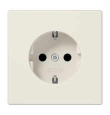 Штепсельная розетка SCHUKO 16А / 250В с защитными шторками, пружинные зажимы; дюропласт; слоновая кость; LS990  LS1520KI  Jung