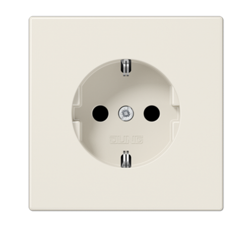Штепсельная розетка SCHUKO 16А / 250В с защитными шторками, пружинные зажимы; дюропласт; слоновая кость; LS990  LS1520KI  Jung
