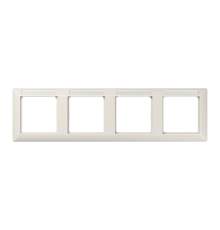 Рамка 4-кратная горизонтальная с полем для надписи слоновая кость  AS5840BFINA  Jung