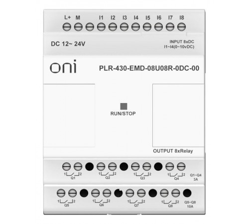 ПЛК 430 Модуль IO 4 DI 4 UI 8 RO 24В DC  PLR-430-EMD-08U08R-0DC-00  ONI