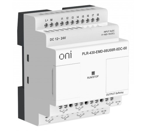 ПЛК 430 Модуль IO 4 DI 4 UI 8 RO 24В DC  PLR-430-EMD-08U08R-0DC-00  ONI