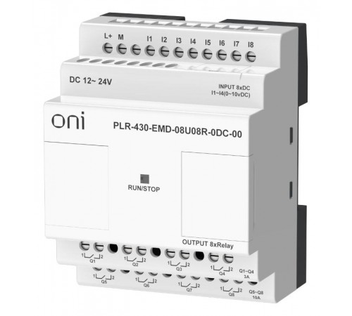 ПЛК 430 Модуль IO 4 DI 4 UI 8 RO 24В DC  PLR-430-EMD-08U08R-0DC-00  ONI