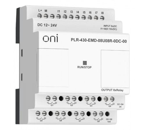 ПЛК 430 Модуль IO 4 DI 4 UI 8 RO 24В DC  PLR-430-EMD-08U08R-0DC-00  ONI