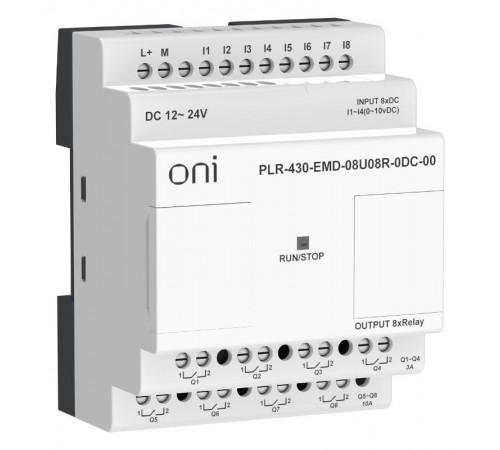 ПЛК 430 Модуль IO 4 DI 4 UI 8 RO 24В DC  PLR-430-EMD-08U08R-0DC-00  ONI