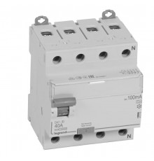 Выключатель дифференциальный (УЗО) DX3-ID 4п 40А 100мА тип A  411770  Legrand