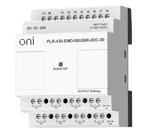 ПЛК 430 Модуль IO 4 DI 4 UI 8 RO 24В DC  PLR-430-EMD-08U08R-0DC-00  ONI