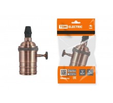 Патрон подвесной Е27 с выключателем, металлический "Лофт", медь  SQ0335-0069  TDM