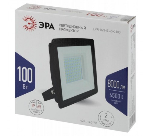 Прожектор светодиодный LPR-023-0-65K-100 100Вт 6500K 8000Лм 185х176х37  Б0052026  ЭРА