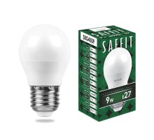 Лампа светодиодная SBG4509 9W 4000K 230V E27 G45  55083  SAFFIT