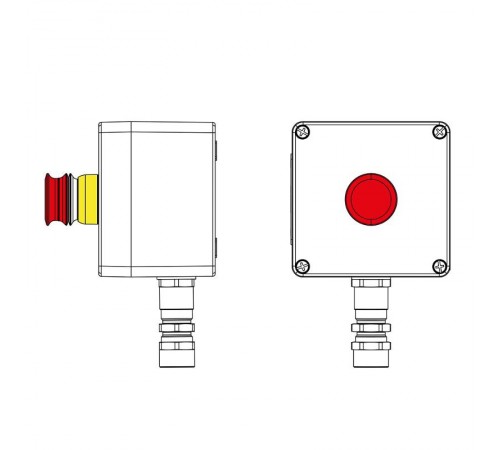 Взрывозащищенный пост управления из полиэстера CPE-P-03-(1xP3E(11))-1xKA2MHK(C)1Ex d e IIC Т5 Gb / Ex tb IIIC T95°C Db IP66/КЗ  2231.031.22.11F  DKC