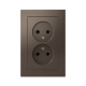 AtlasDesign Мокко Розетка без заземления двойная, 16А, (в сборе с рамкой)  ATN000620  SE