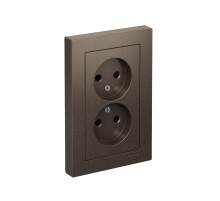 AtlasDesign Мокко Розетка без заземления двойная, 16А, (в сборе с рамкой)  ATN000620  SE