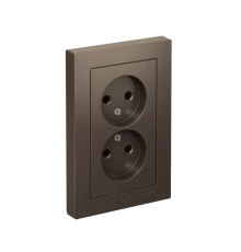 AtlasDesign Мокко Розетка без заземления двойная, 16А, (в сборе с рамкой)  ATN000620  SE