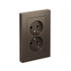 AtlasDesign Мокко Розетка без заземления двойная, 16А, (в сборе с рамкой)  ATN000620  SE