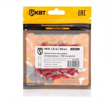 Наконечник кабельный кольцевой изолированный НКИ 1.5-4 (30 шт) с ПВХ изоляцией в мини-упаковке  90998  КВТ