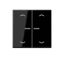 Клавиша для KNX кнопки, 2 группы, с окошком, символы стрелки; дюропласт; черный  A102KO5PSW  Jung