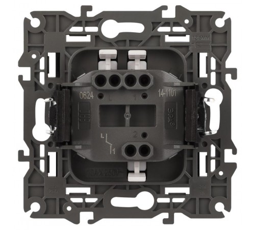 14-1101-05 Выключатель, 10АХ-250В, IP20, Эра Elegance, антрацит  Б0034212  ЭРА