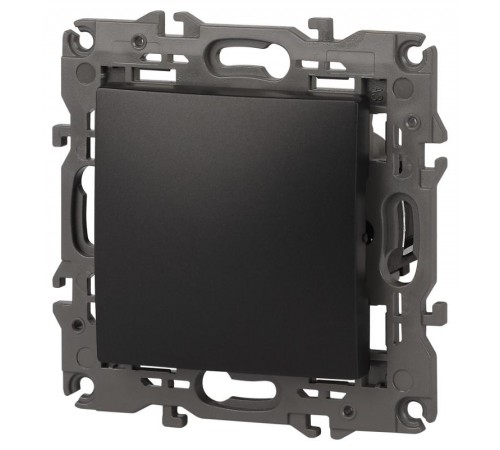 14-1101-05 Выключатель, 10АХ-250В, IP20, Эра Elegance, антрацит  Б0034212  ЭРА