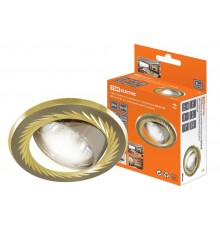 Светильник точечный встраиваемый под лампу поворотный СВ 02-02 MR16 50Вт G5.3 матовый никель/золото  SQ0359-0004  TDM