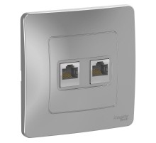 Blanca Алюминий С/У Розетка 2-ая компьютерная RJ45  BLNIS045453  SE