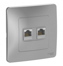 Blanca Алюминий С/У Розетка 2-ая компьютерная RJ45  BLNIS045453  SE