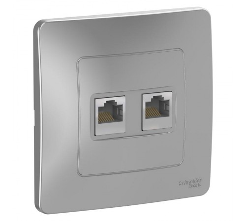 Blanca Алюминий С/У Розетка 2-ая компьютерная RJ45  BLNIS045453  SE