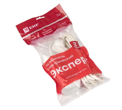 Удлинитель "Эксперт"  2 гнезда 3 метра 16А/3,5кВт с заземлением ПВС 3х1 EKF PROxima  UBA16-310-2-03  EKF