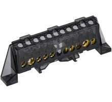 TEKFOR Шина N "ноль" в комбинированном DIN-изоляторе "Стойка" 8х12-(4+5)-Ч  TF-NN20-45-DP-K02  IEK