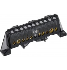 TEKFOR Шина N "ноль" в комбинированном DIN-изоляторе "Стойка" 8х12-(4+5)-Ч  TF-NN20-45-DP-K02  IEK