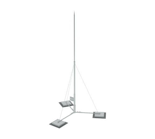 Вольностоящая молниеприемная мачта составная H11,1 м разборное основание HD  RTVMR-H11.1 HD  КМ-профиль