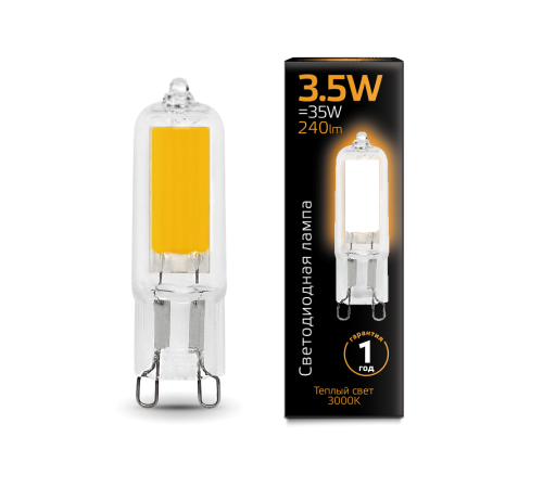 Лампа светодиодная LED 3,5Вт G9 AC220-240В 3000К Glass  107809103  Gauss