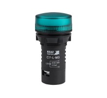 Лампа светодиодная OptiSignal Compact D22 C7-L-M3 зеленая 230 В AC/DC XB7EV03MP  362159  КЭАЗ