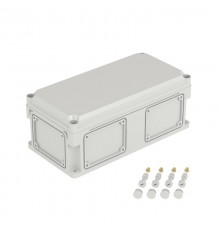 Корпус пластиковый RAM box IP67 400х200х160 мм (высота крышки 35) стенка с выбивными фланцами непрозрачная крышка  542310  DKC