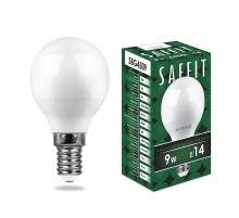 Лампа светодиодная SBG4509 9W 6400K 230V E14 G45  55125  SAFFIT