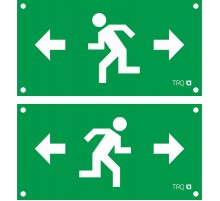 Пиктограмма (наклейка) ПЭУ 020 Аварийный выход налево/направо (240х125) РС-M /комплект, 2шт./ MIZAR SP  2502002150  Световые Технологии