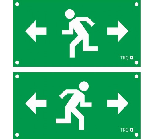 Пиктограмма (наклейка) ПЭУ 020 Аварийный выход налево/направо (240х125) РС-M /комплект, 2шт./ MIZAR SP  2502002150  Световые Технологии