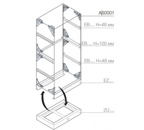 Комплект усиления жесткости шкафа  AS0001  ABB