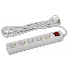 Удлинитель 5 гнезд 3м с/з 16А с выключателем 3x1мм2 U-5es-3m-3x1  ПВС Россия  Б0028382  ЭРА