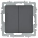 BRITE Выключатель 2-клавишный перекрестный 10А ВС10-2-3-БрГ графит  BR-V23-0-10-K53  IEK