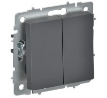 BRITE Выключатель 2-клавишный перекрестный 10А ВС10-2-3-БрГ графит  BR-V23-0-10-K53  IEK