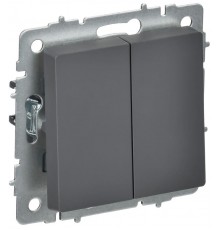 BRITE Выключатель 2-клавишный перекрестный 10А ВС10-2-3-БрГ графит  BR-V23-0-10-K53  IEK