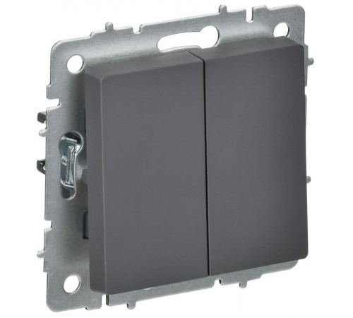 BRITE Выключатель 2-клавишный перекрестный 10А ВС10-2-3-БрГ графит  BR-V23-0-10-K53  IEK