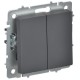 BRITE Выключатель 2-клавишный перекрестный 10А ВС10-2-3-БрГ графит  BR-V23-0-10-K53  IEK