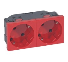 Розетка 2х2к+З Нем.Ст. 45 (Крас.) Mosaic  077272  Legrand