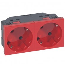 Розетка 2х2к+З Нем.Ст. 45 (Крас.) Mosaic  077272  Legrand