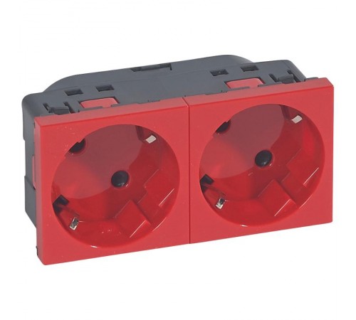 Розетка 2х2к+З Нем.Ст. 45 (Крас.) Mosaic  077272  Legrand