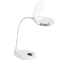 Лупа настольная 3D с подсветкой 3 LED, сенсорная регулировка яркости, EXPERT, белая  31-0560  REXANT