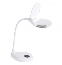 Лупа настольная 3D с подсветкой 3 LED, сенсорная регулировка яркости, EXPERT, белая  31-0560  REXANT