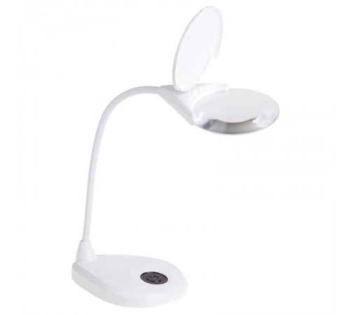 Лупа настольная 3D с подсветкой 3 LED, сенсорная регулировка яркости, EXPERT, белая  31-0560  REXANT