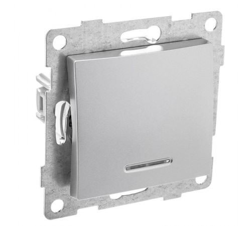 Bravo Выключатель 1кл. (инд), СУ , 10А, 250В, серебро  С10В18-004  GUSI Electric